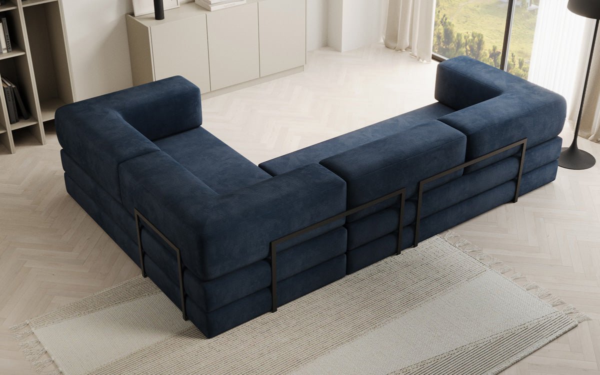 Designer Sofa Lazy L zou a Samt
