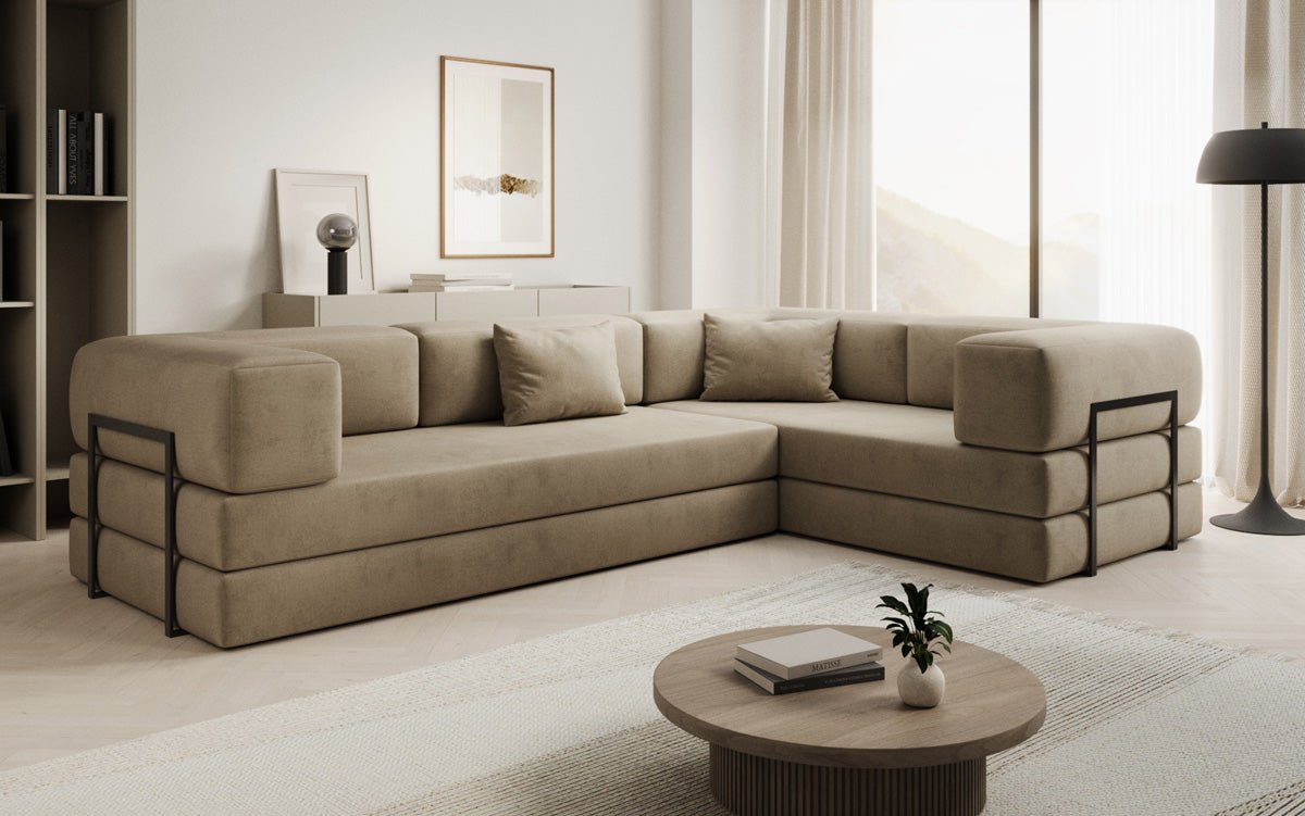 Designer Sofa Lazy L zou a Samt
