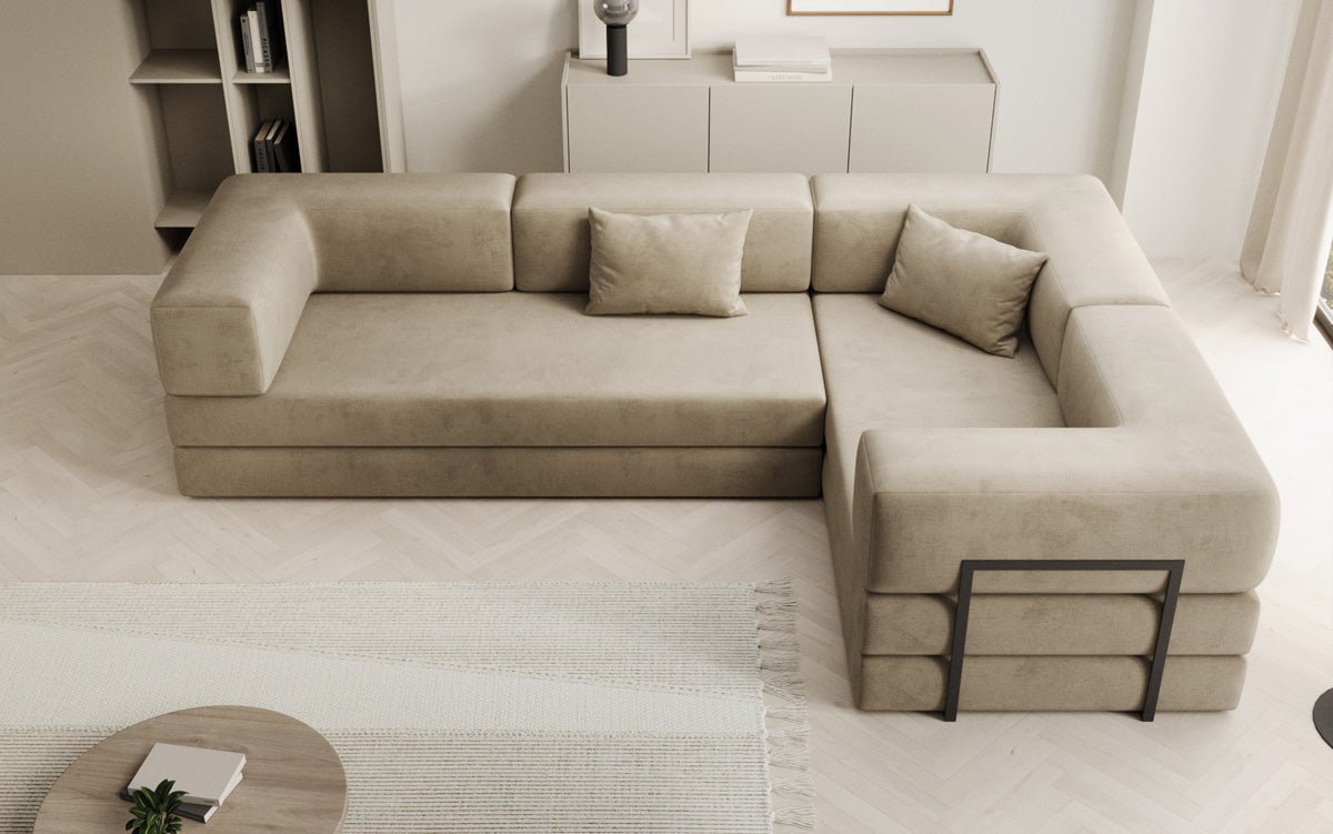 Designer Sofa Lazy L zou a Samt