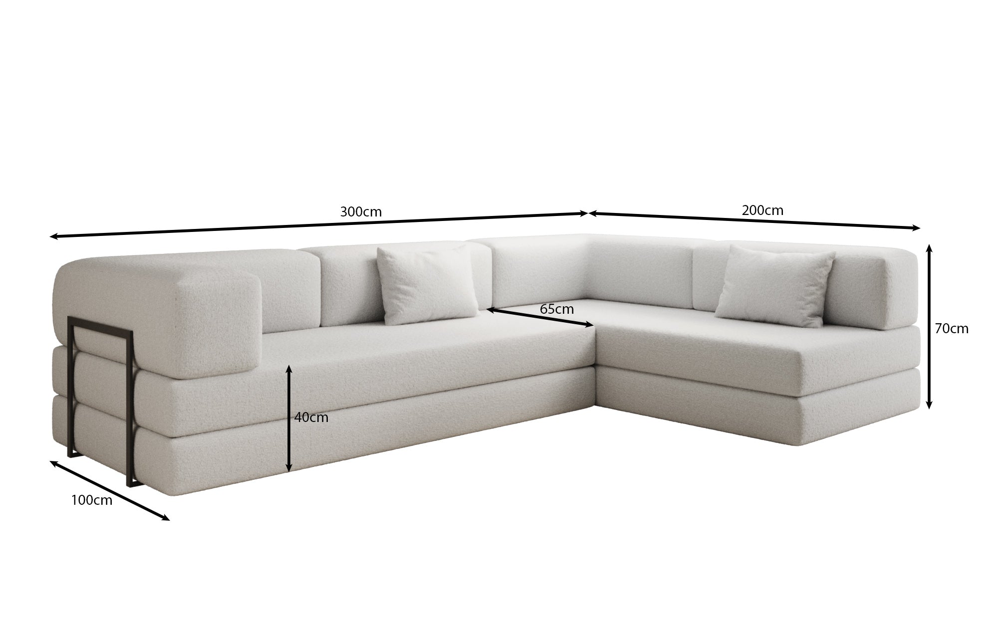 Designer Sofa Lazy L a Bouclé