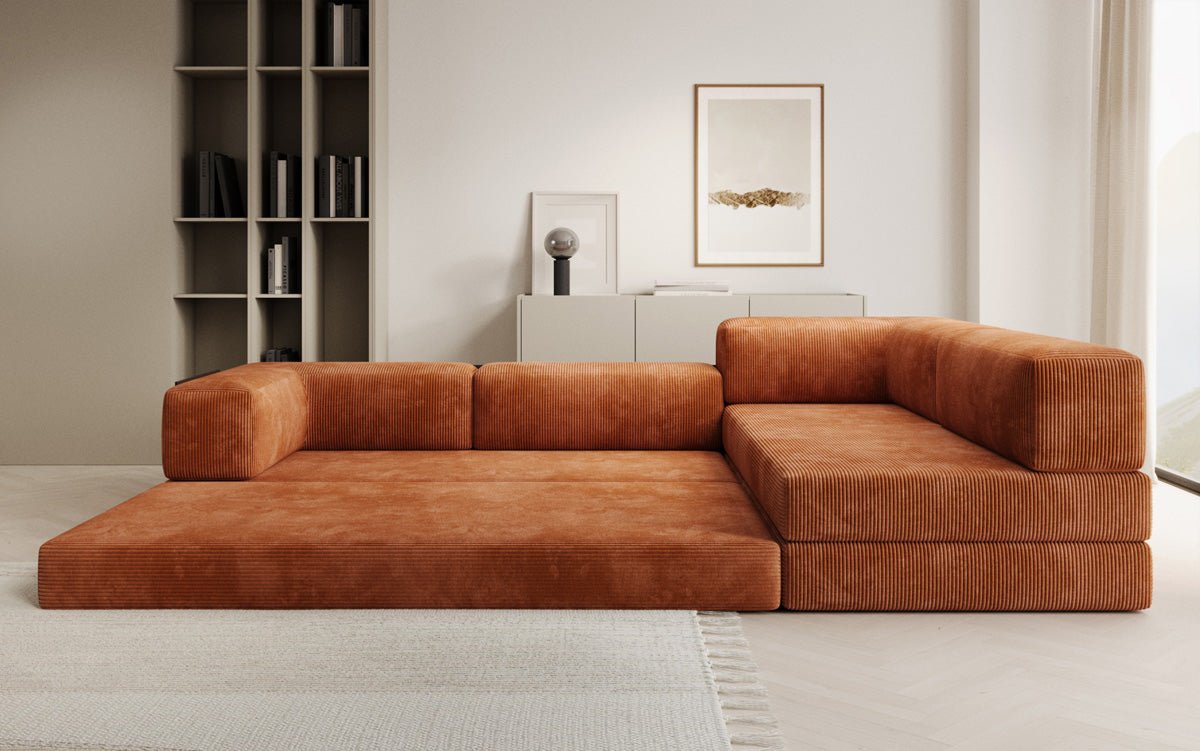 Designer Sofa Lazy L aus Cord