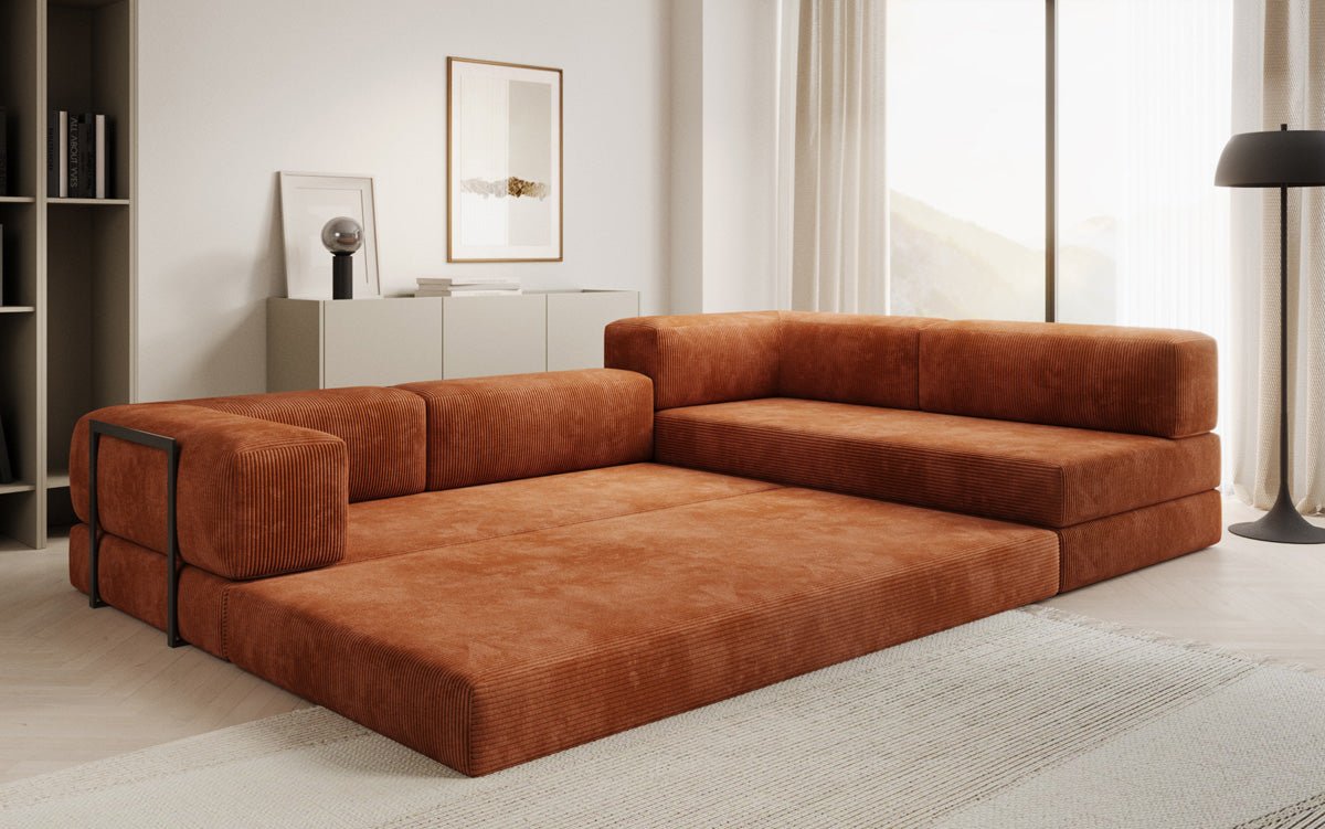 Designer Sofa Lazy L aus Cord