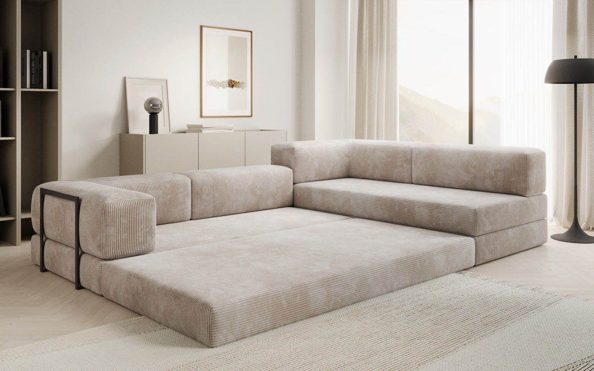 Designer Sofa Lazy L aus Cord