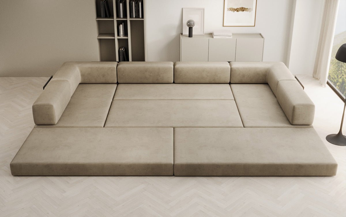 Designer Sofa Lazy U am Samt