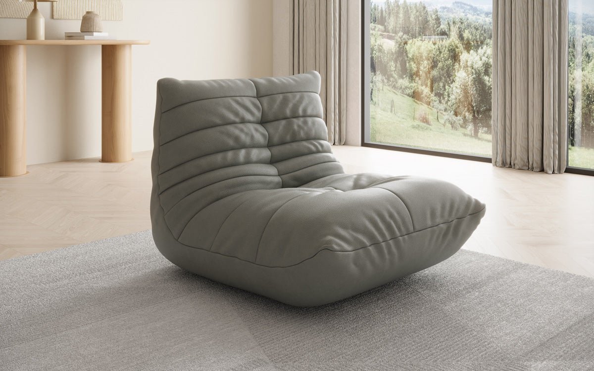Designer Sofa-Sessel Calmo a Echtleder