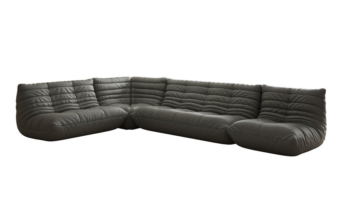 Designer Sofa Wunnlandschaft Calmo a Echtläder