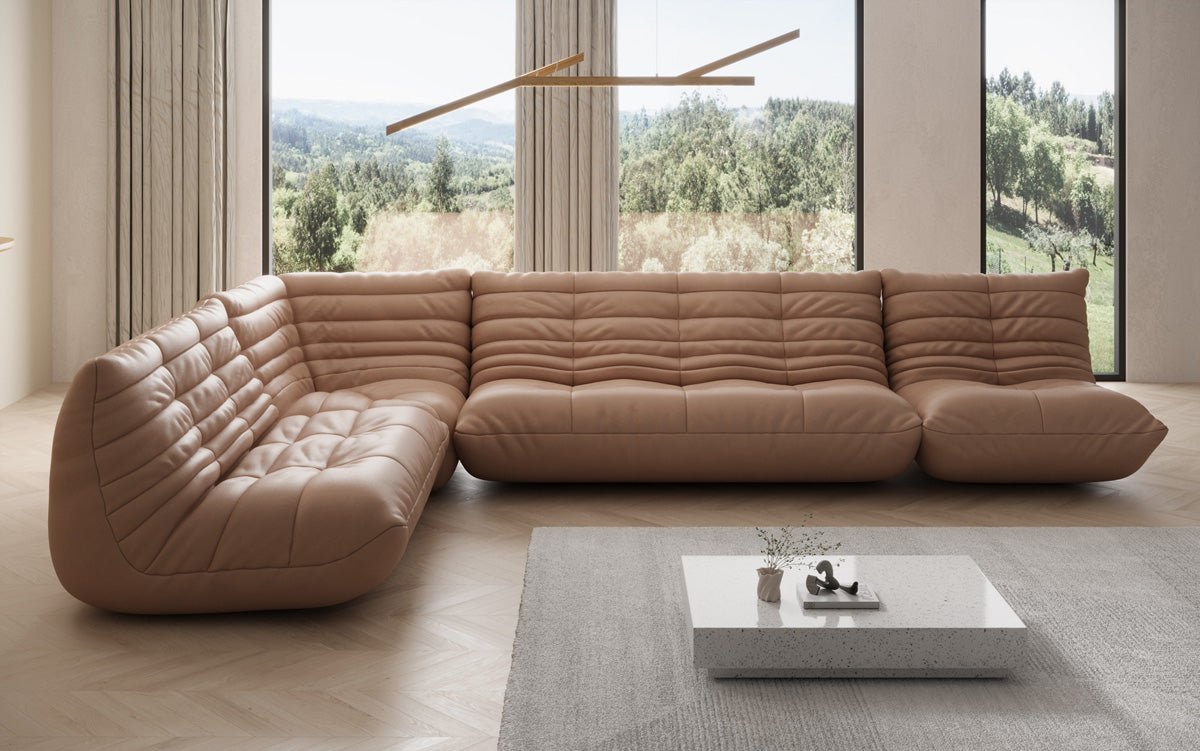 Designer Sofa Wunnlandschaft Calmo a Echtläder