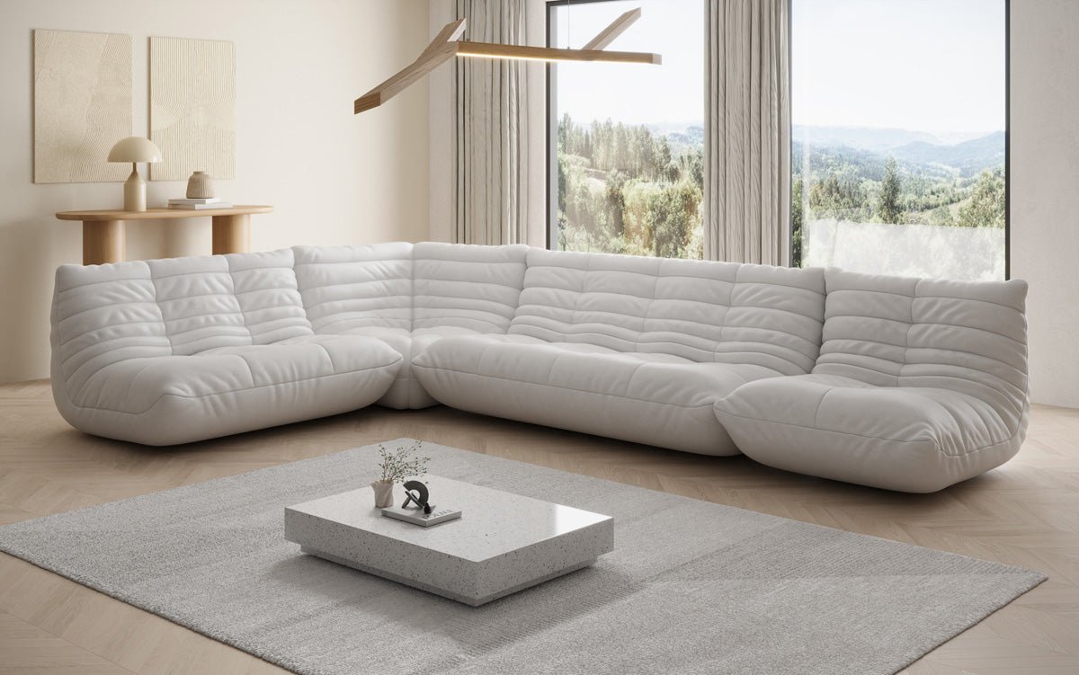Designer Sofa Wunnlandschaft Calmo a Echtläder