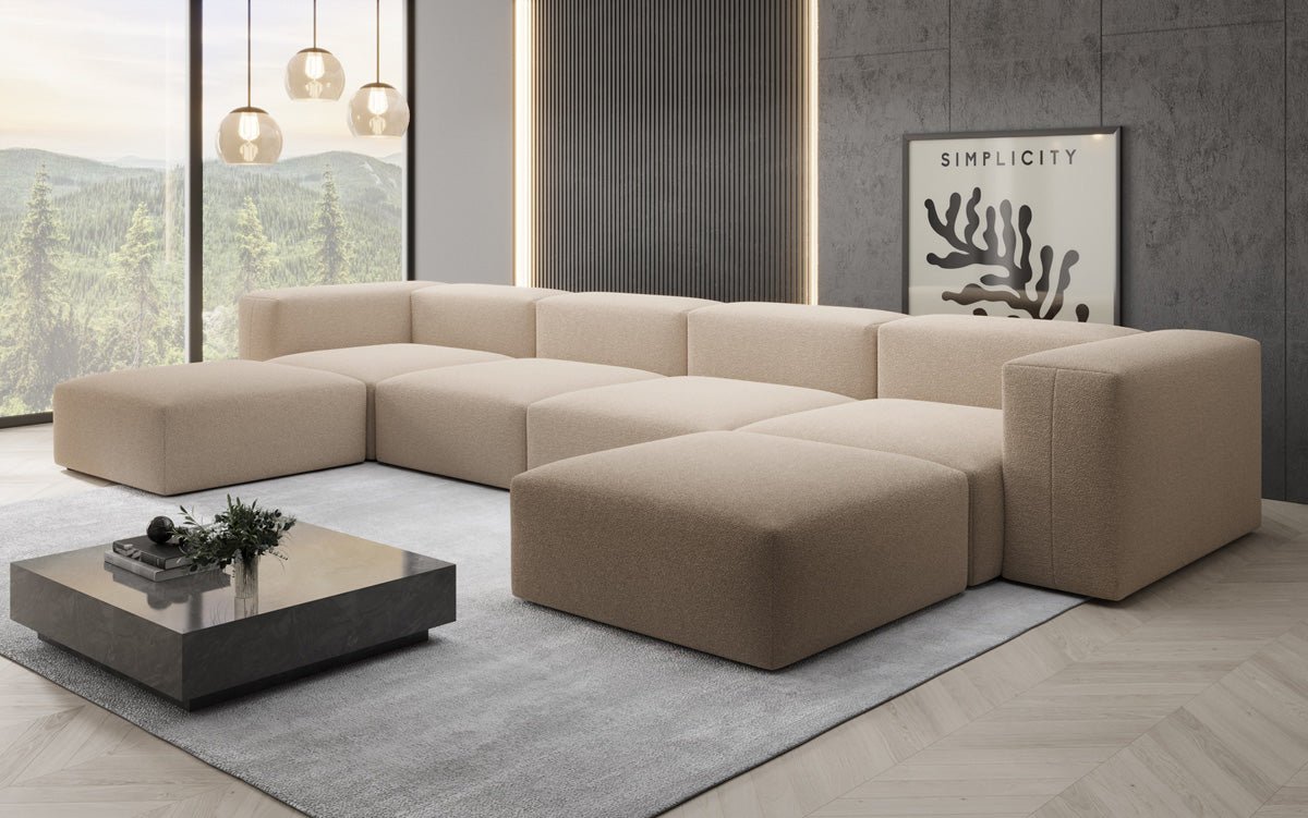 Designer U Sofa Snug am Bouclé