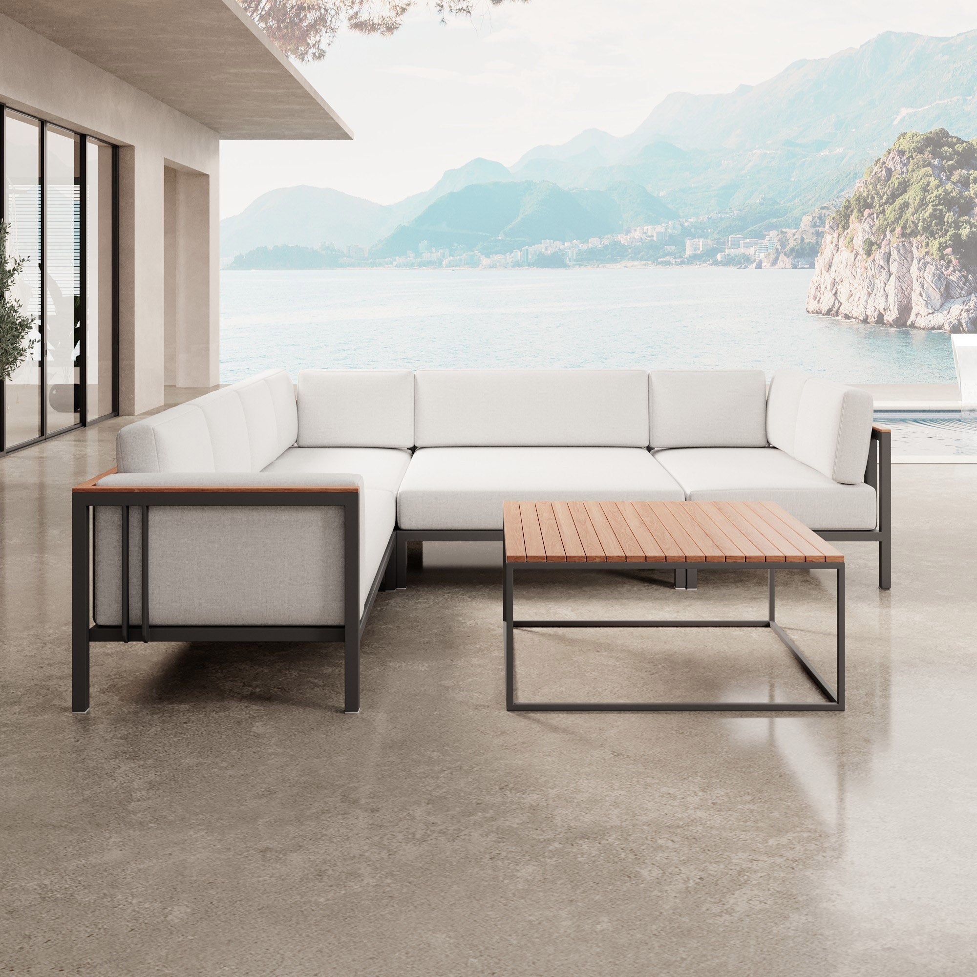 Euphoria – Ecklounge & Tisch aus Aluminium | Aevora™ Kollektion
