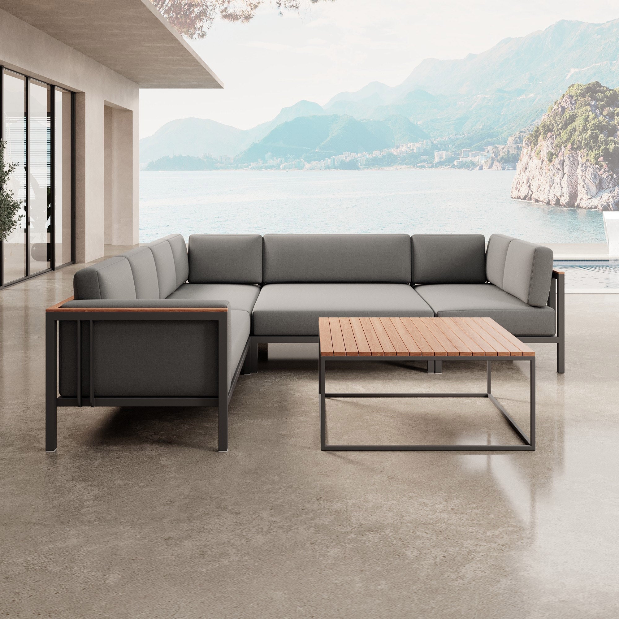 Euphoria – Ecklounge & Tisch aus Aluminium | Aevora™ Kollektion