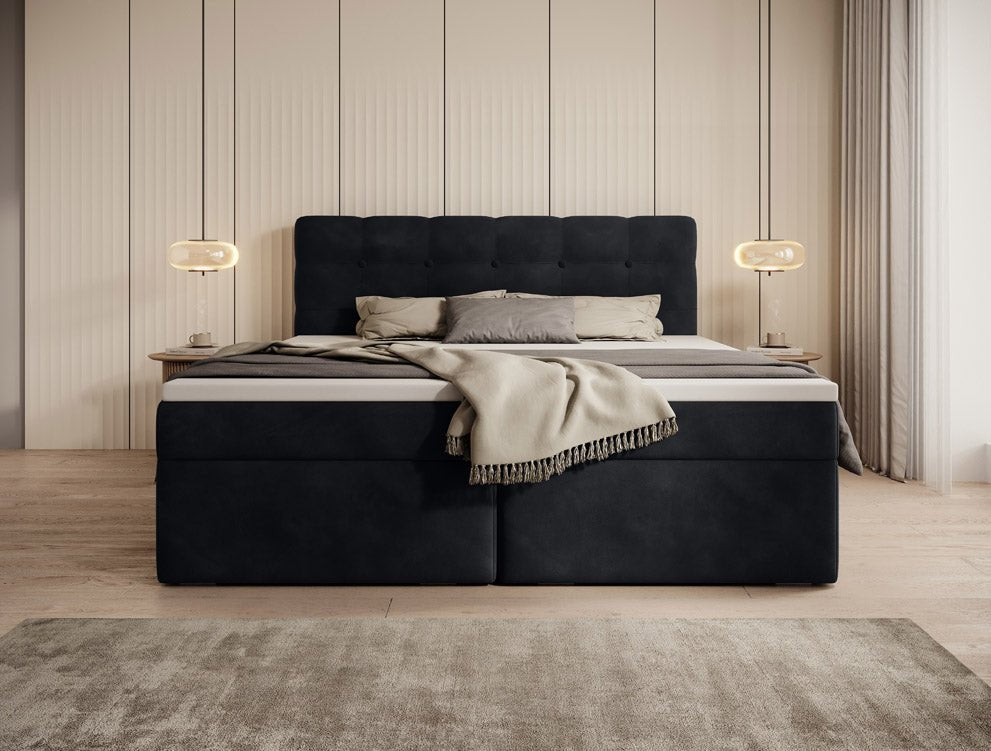 Boxspringbett Faro Samt mat Stauraum