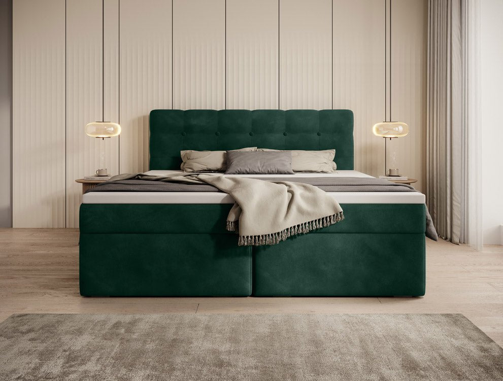 Boxspringbett Faro Samt mat Stauraum