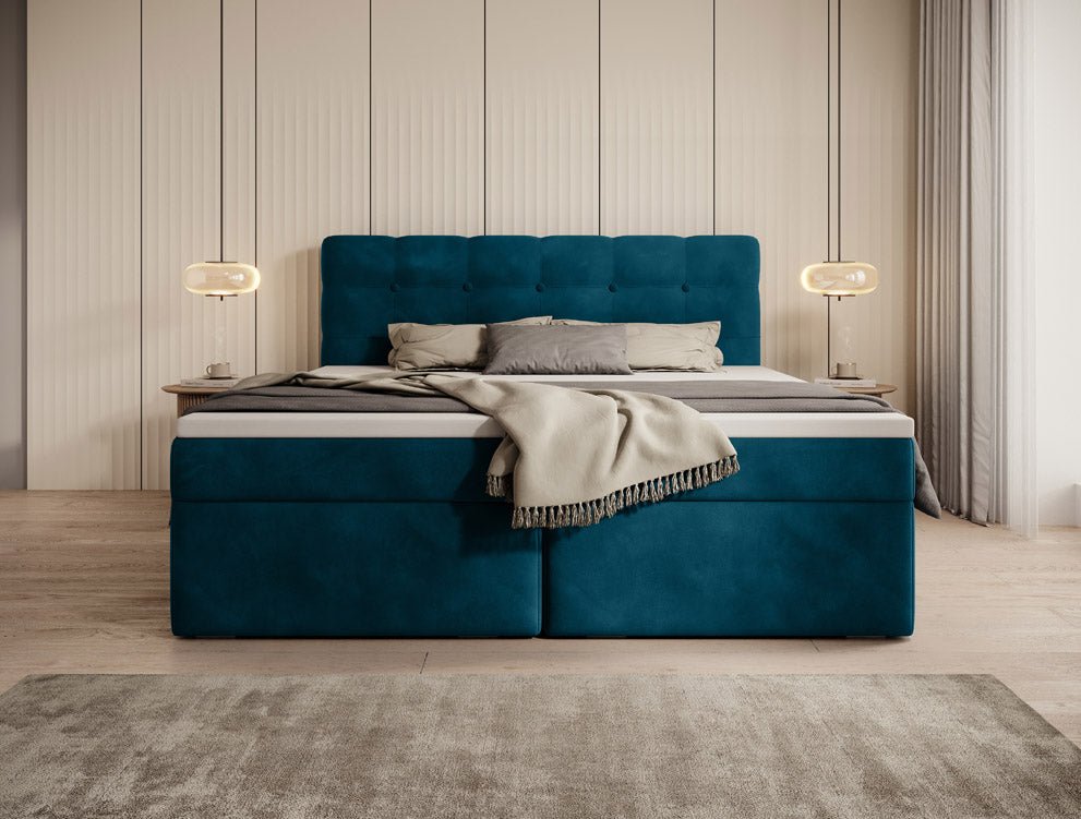 Boxspringbett Faro Samt mat Stauraum