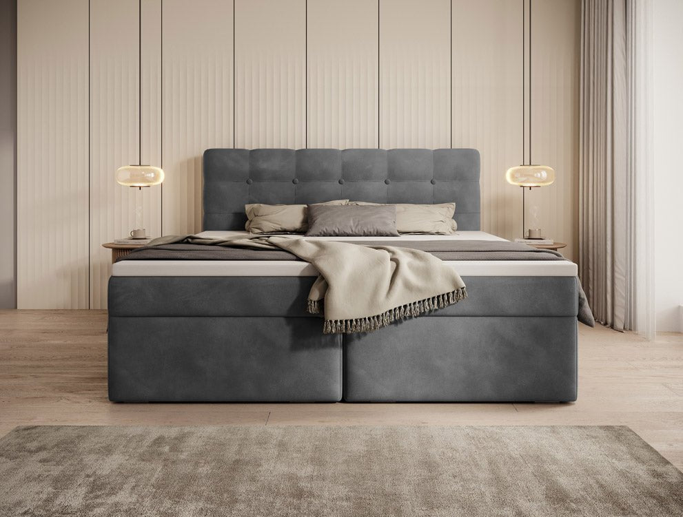 Boxspringbett Faro Samt mat Stauraum