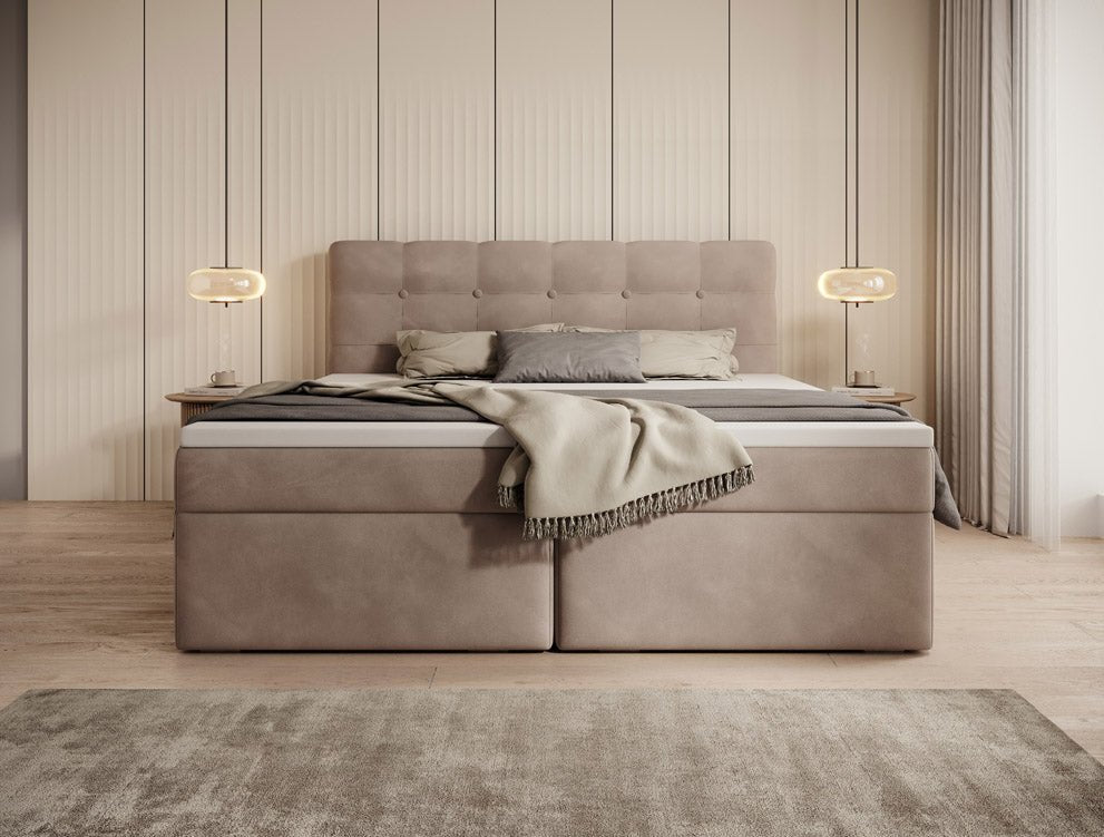 Boxspringbett Faro Samt mat Stauraum