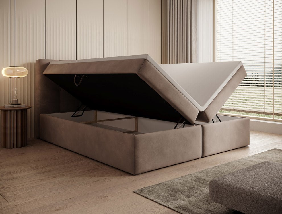 Boxspringbett Faro Samt mat Stauraum