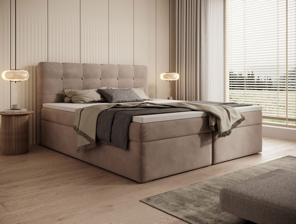 Boxspringbett Faro Samt mat Stauraum