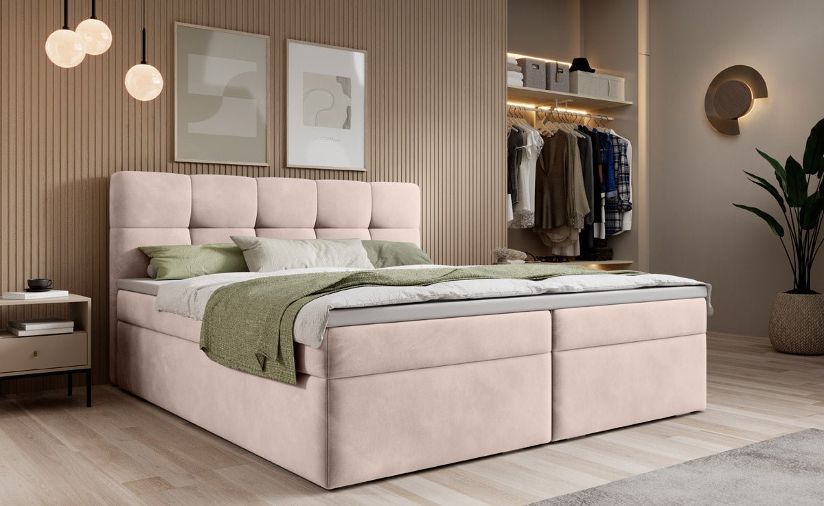 Boxspringbett Cozy II Samt mit Stauraum