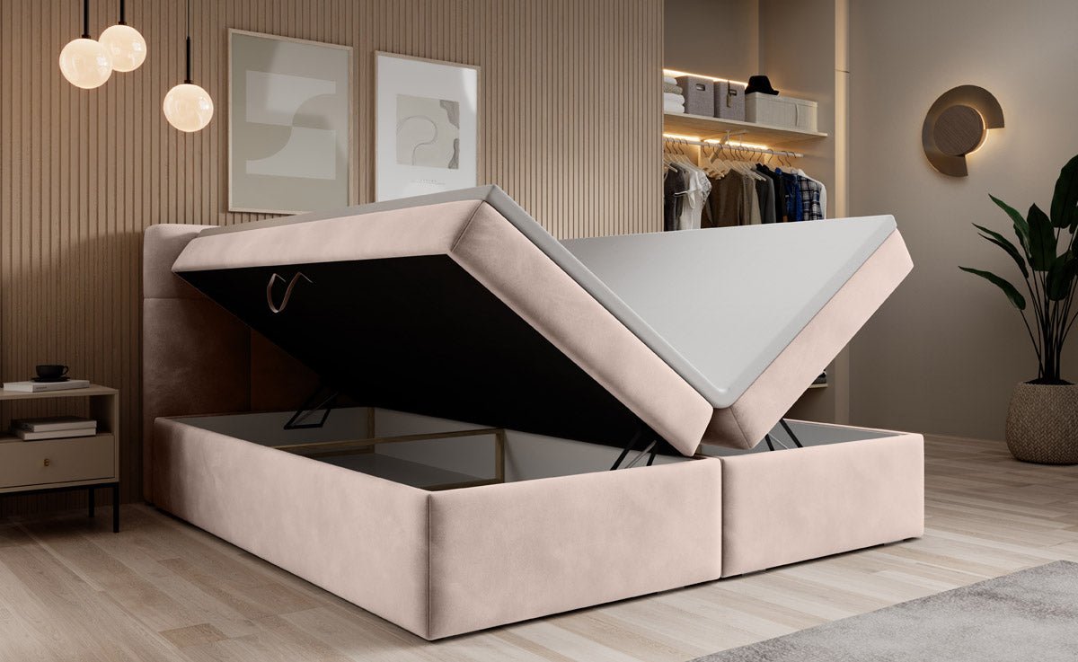 Boxspringbett Cozy II Samt mit Stauraum