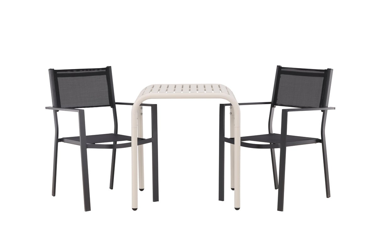 Garten Cafegruppe Florenz – 3-teiliges Gartenmöbel-Set in Beige/Schwarz
