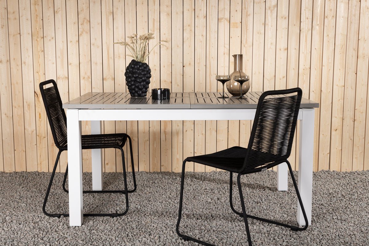 Garten Esstisch Ravello - Ausziehbar von 152 auf 210 cm mit weißem Aluminiumgestell