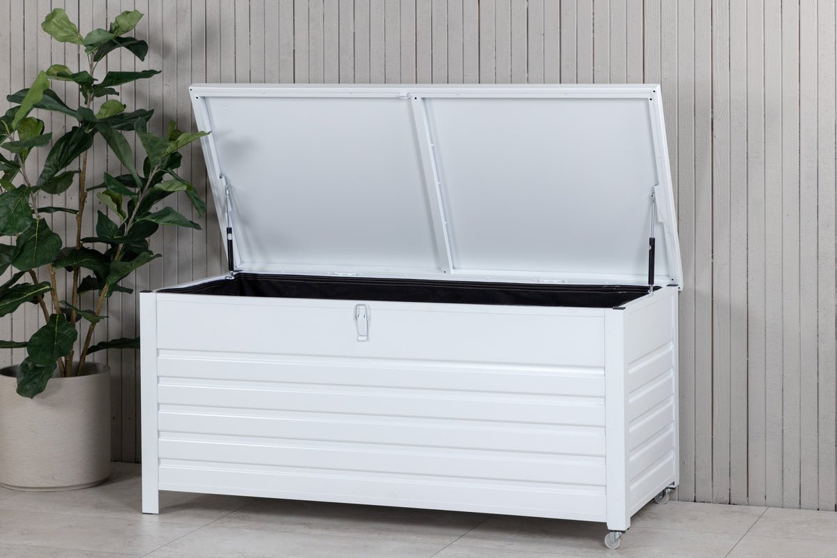 Garten Kissenbox Erika - Aus weißem Aluminium