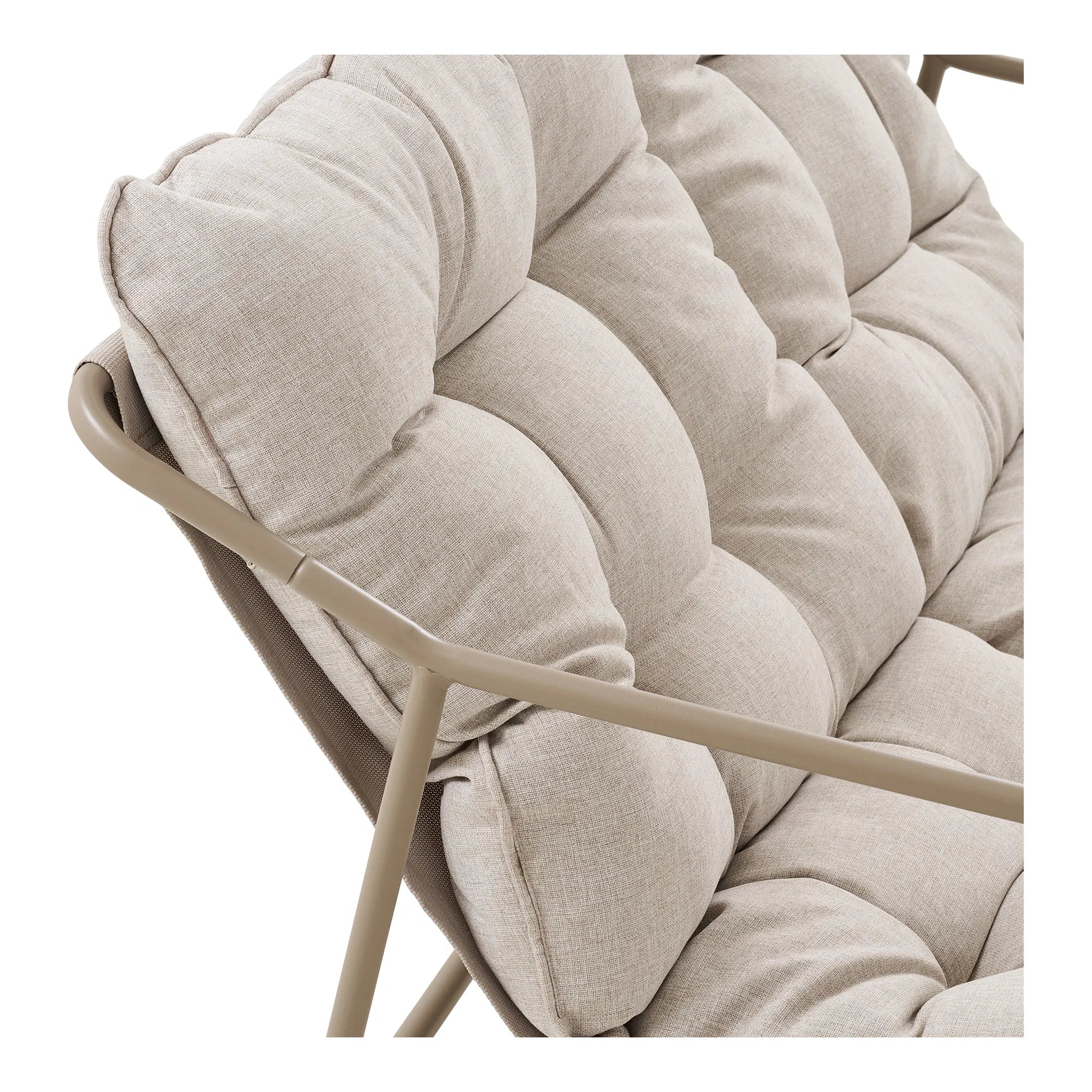 Garten Lounge Set Sandira – mit Stahlgestell in Sand und dicken Sitzpolstern