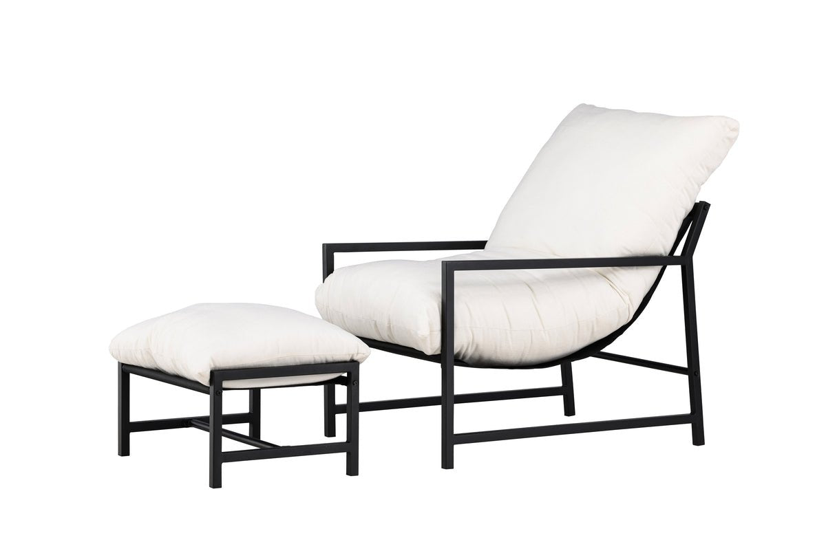 Garten- Loungesessel Lissi - Aus wahlweise schwarzem oder beigem Stahl