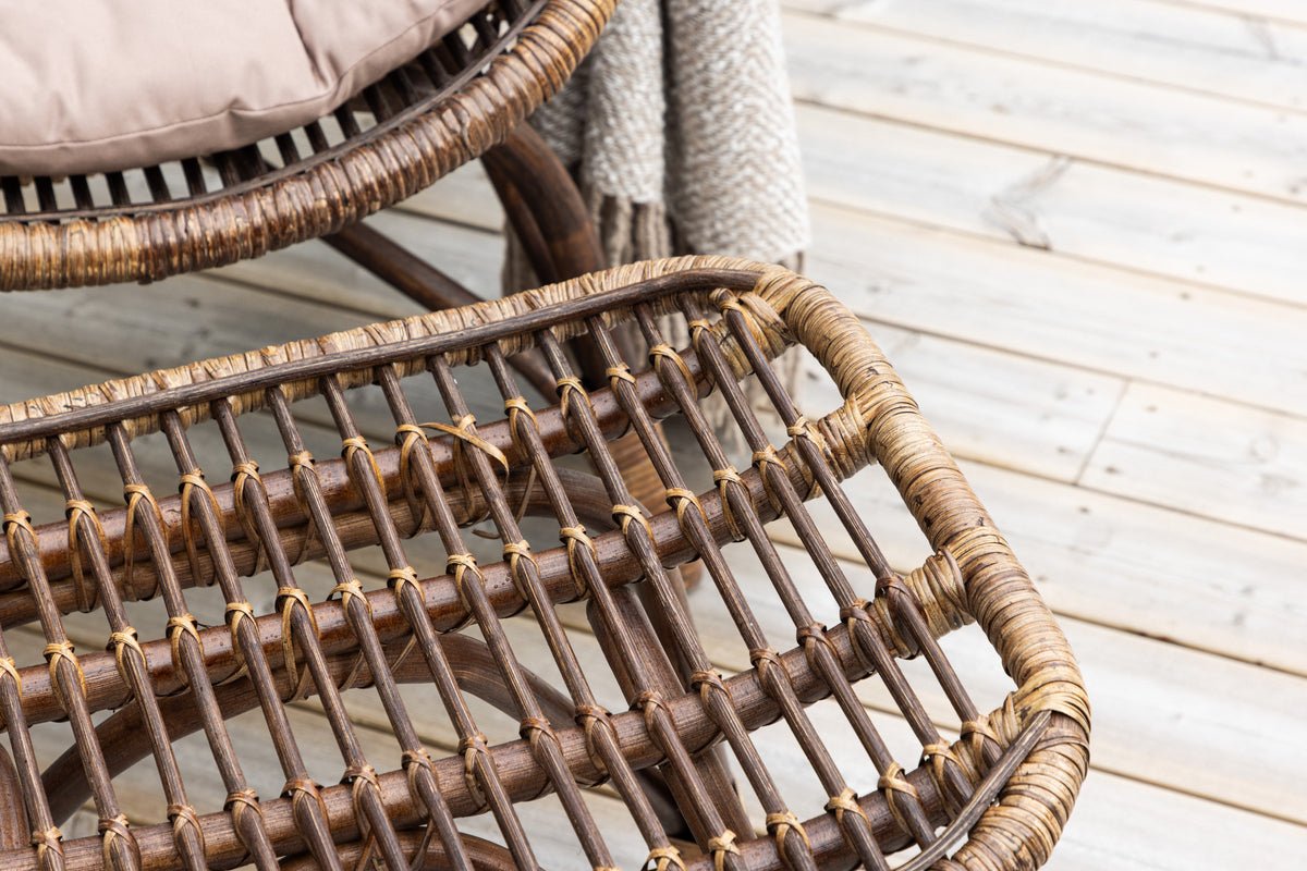 Gaart-Loungesëtz Neapel - aus Bambus a Rattan a Walnussbrong