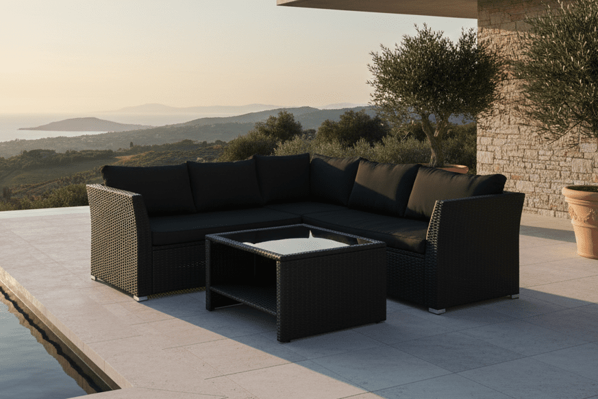 Garten Loungeset Komfi - Wahlweise mit schwarzen oder weißen Kissen