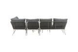 Garten Loungeset Lexy - aus weißem Stahl mit grauen Kissen