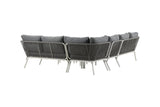 Garten Loungeset Lexy - aus weißem Stahl mit grauen Kissen