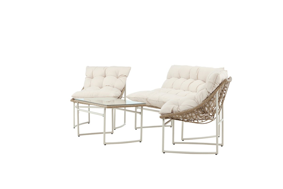 Garten Loungeset Marvella – 4-teiliges Outdoor-Sofa-Set in Beige mit Polstern