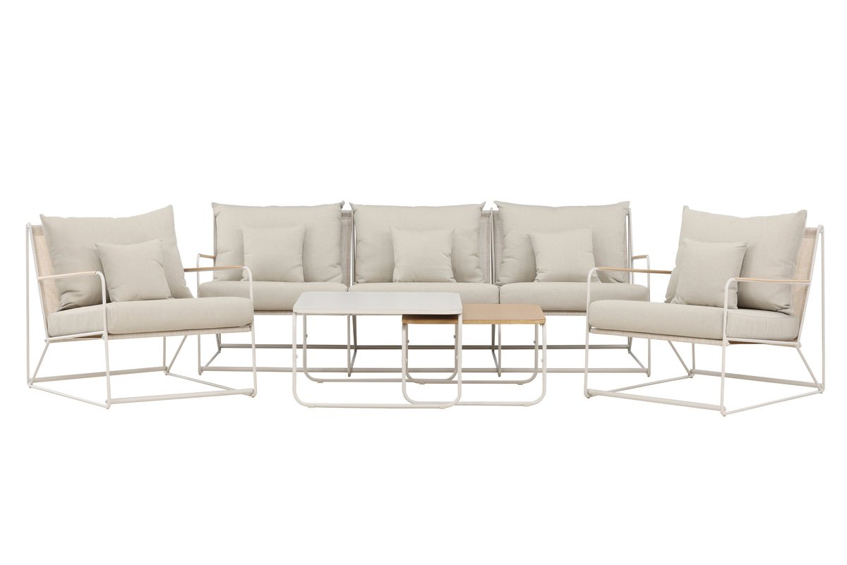 Garten Loungeset Santorini – wetterfest in mediterranem Design mit Kissen