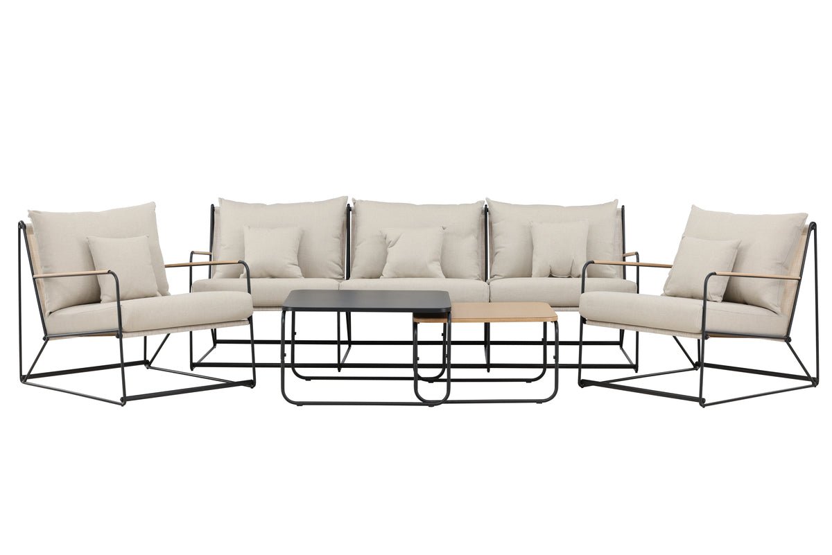 Garten Loungeset Santorini – wetterfest in mediterranem Design mit Kissen