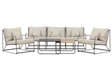 Garten Loungeset Santorini – wetterfest in mediterranem Design mit Kissen
