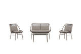 Garten Loungeset Talora – 4 teiliges Set mit Stühlen aus Stahl