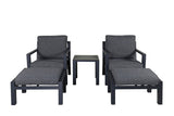Garten Loungeset Tavira – 5-teiliges Outdoor-Sessel-Set in Schwarz