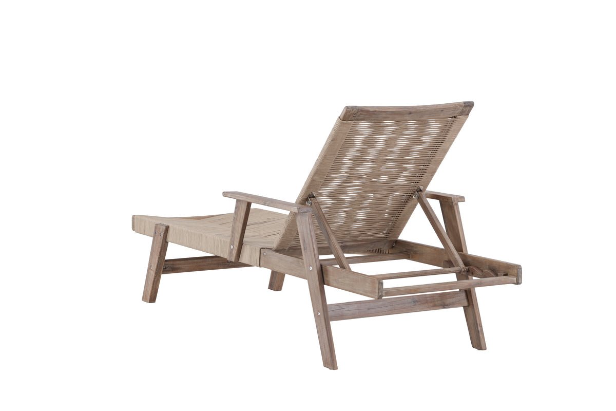 Garten Sonnenliege Ferano - verstellbar aus Akazienholz & Polyesterseil