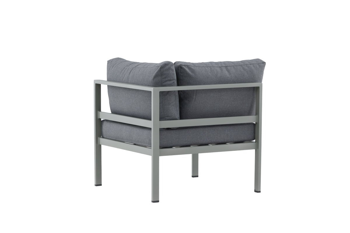 Gartenbank Eckmodul Borelio - Aus Aluminium in den Farben Khaki und Beige