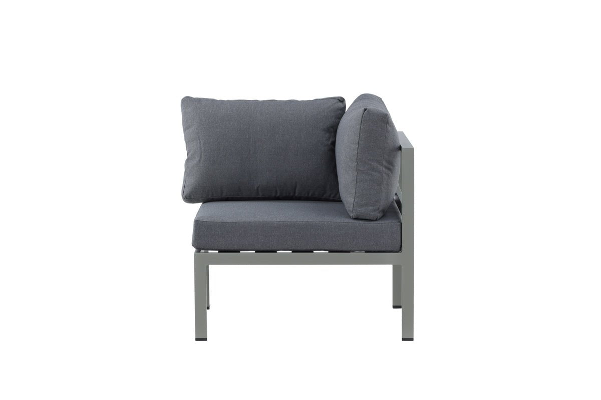 Gartenbank Eckmodul Borelio - Aus Aluminium in den Farben Khaki und Beige