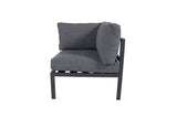 Gartenbank Eckmodul Nero - Aus Aluminium in Schwarz, Braun und Beige