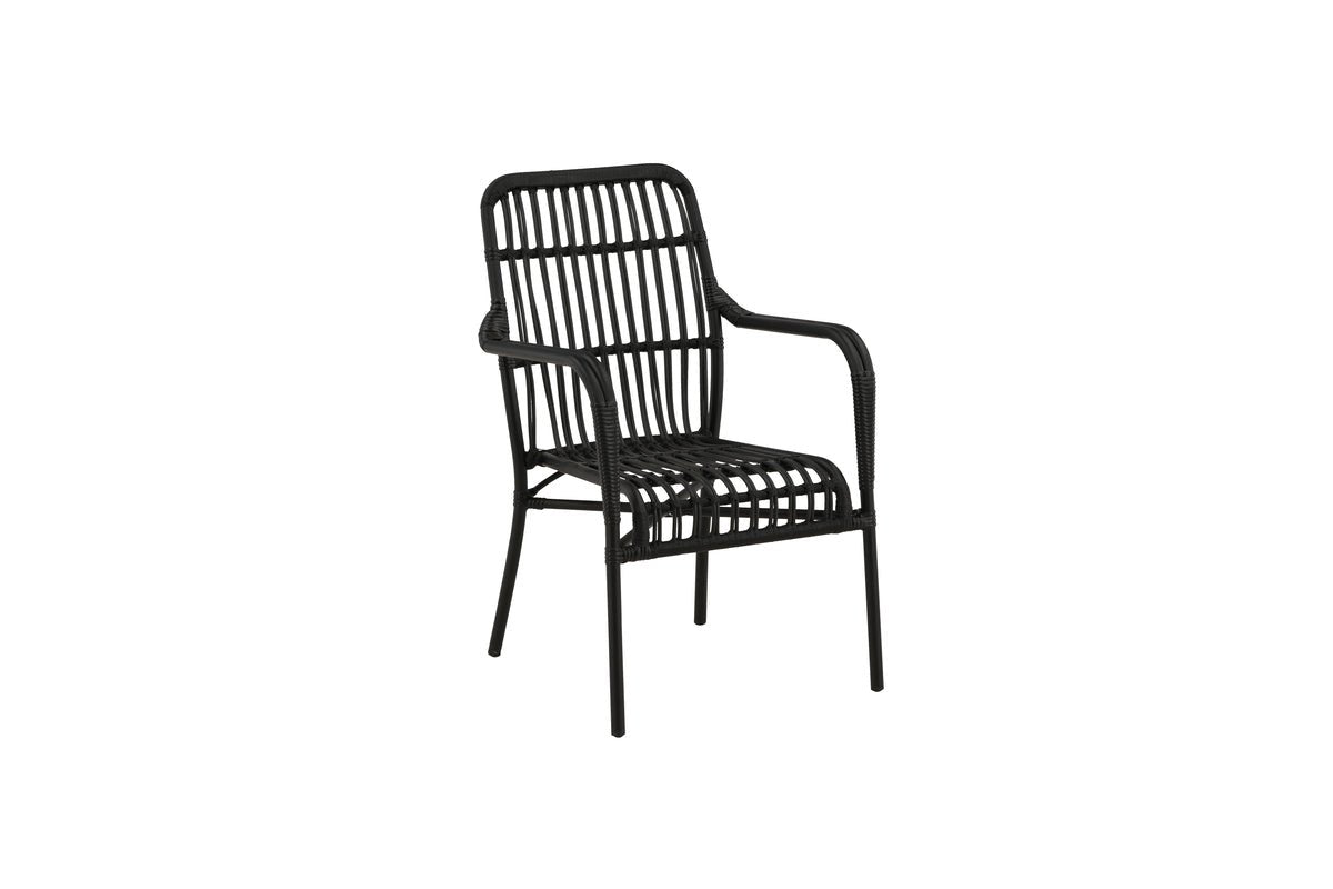 Gartenstuhl Tivaro - aus Rattan in Schwarz