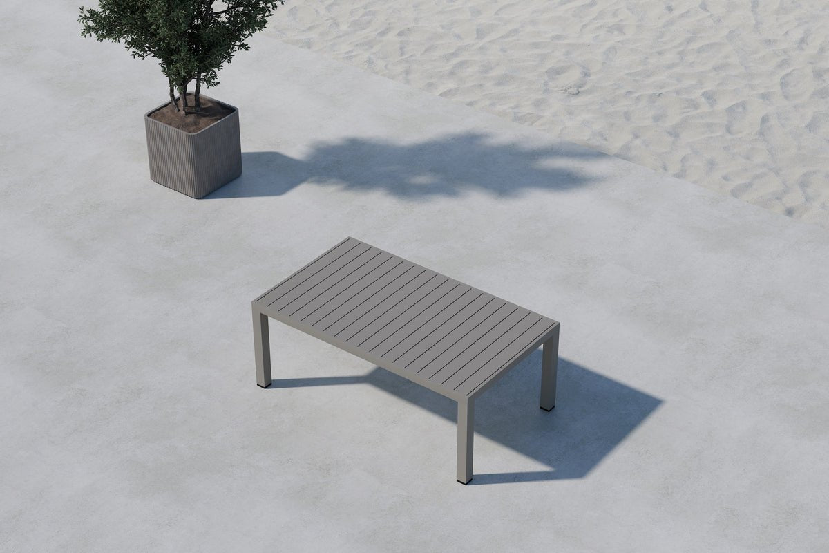 Gartentisch Lior - Rechteckiger Esstisch aus Aluminium in 2 Farben