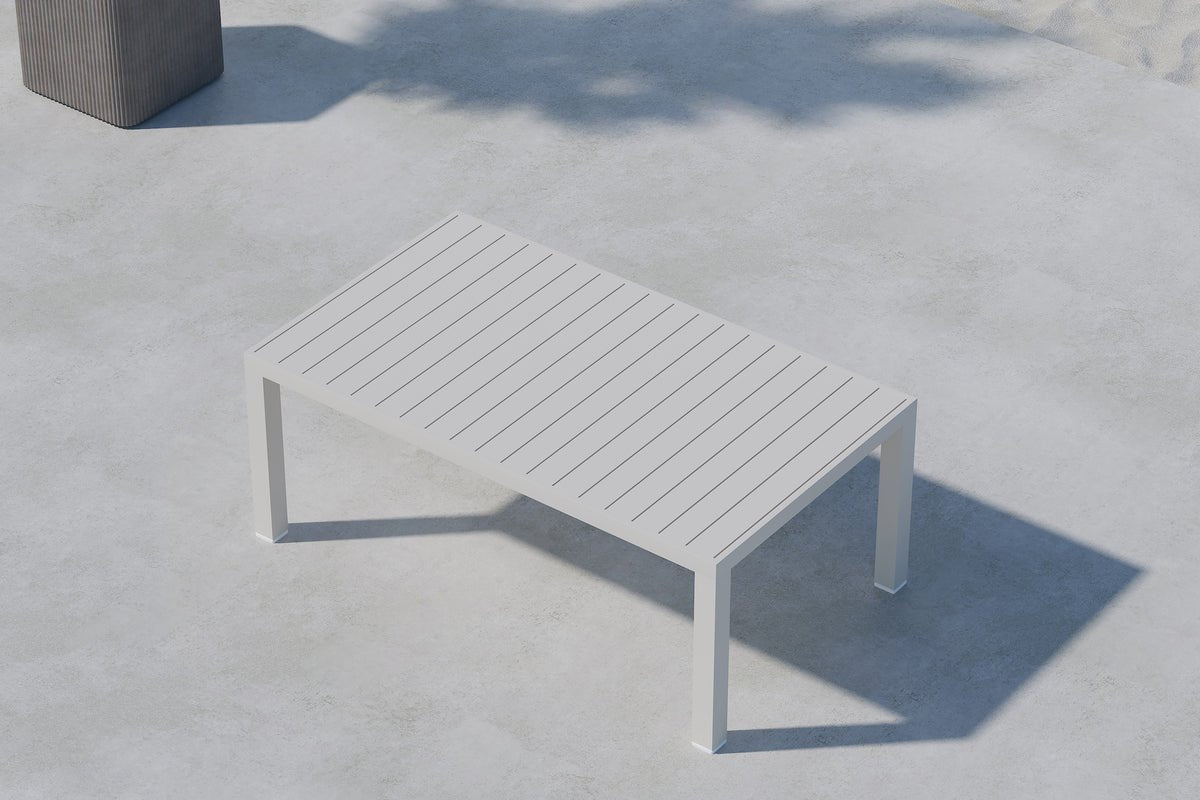 Gartentisch Lior - Rechteckiger Esstisch aus Aluminium in 2 Farben
