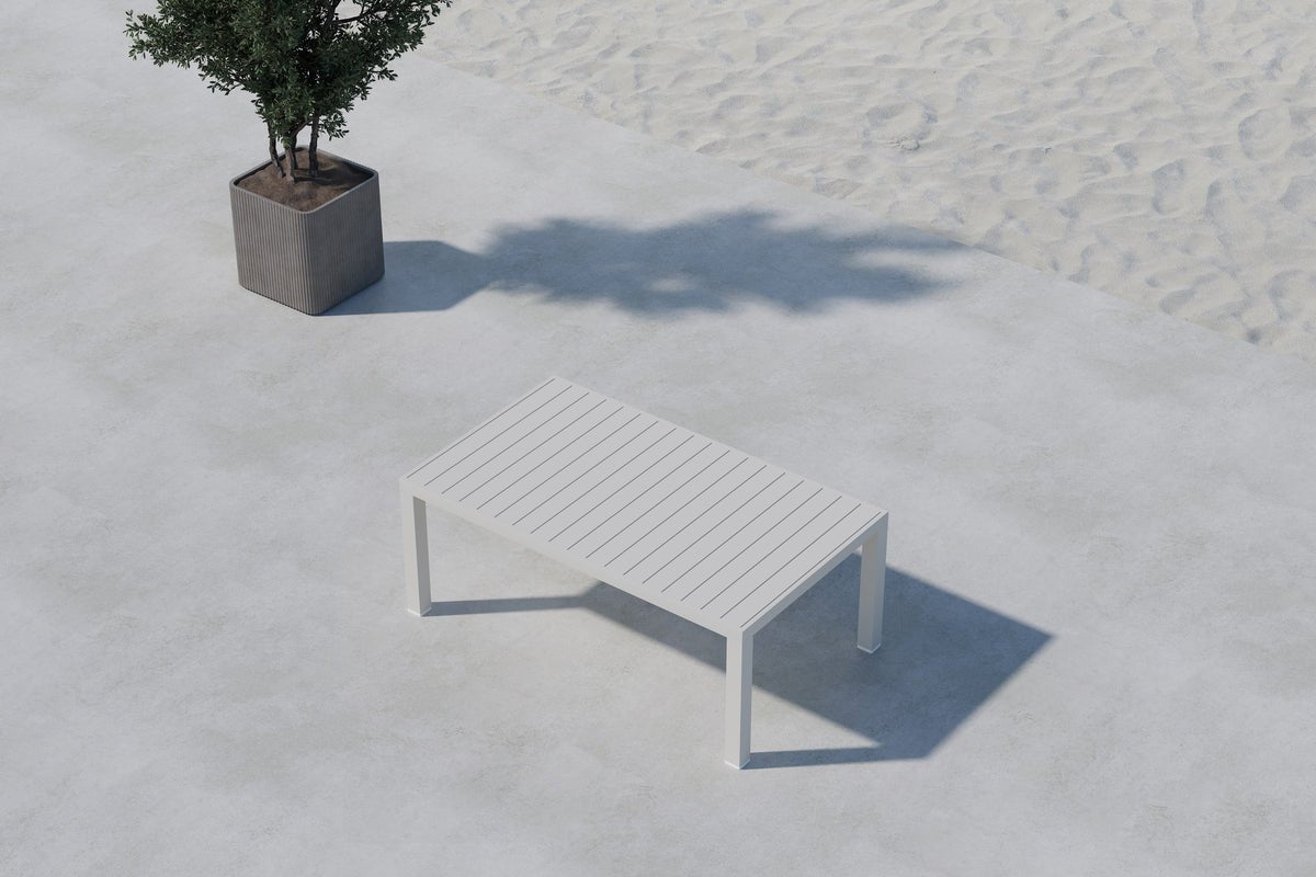 Gartentisch Lior - Rechteckiger Esstisch aus Aluminium in 2 Farben