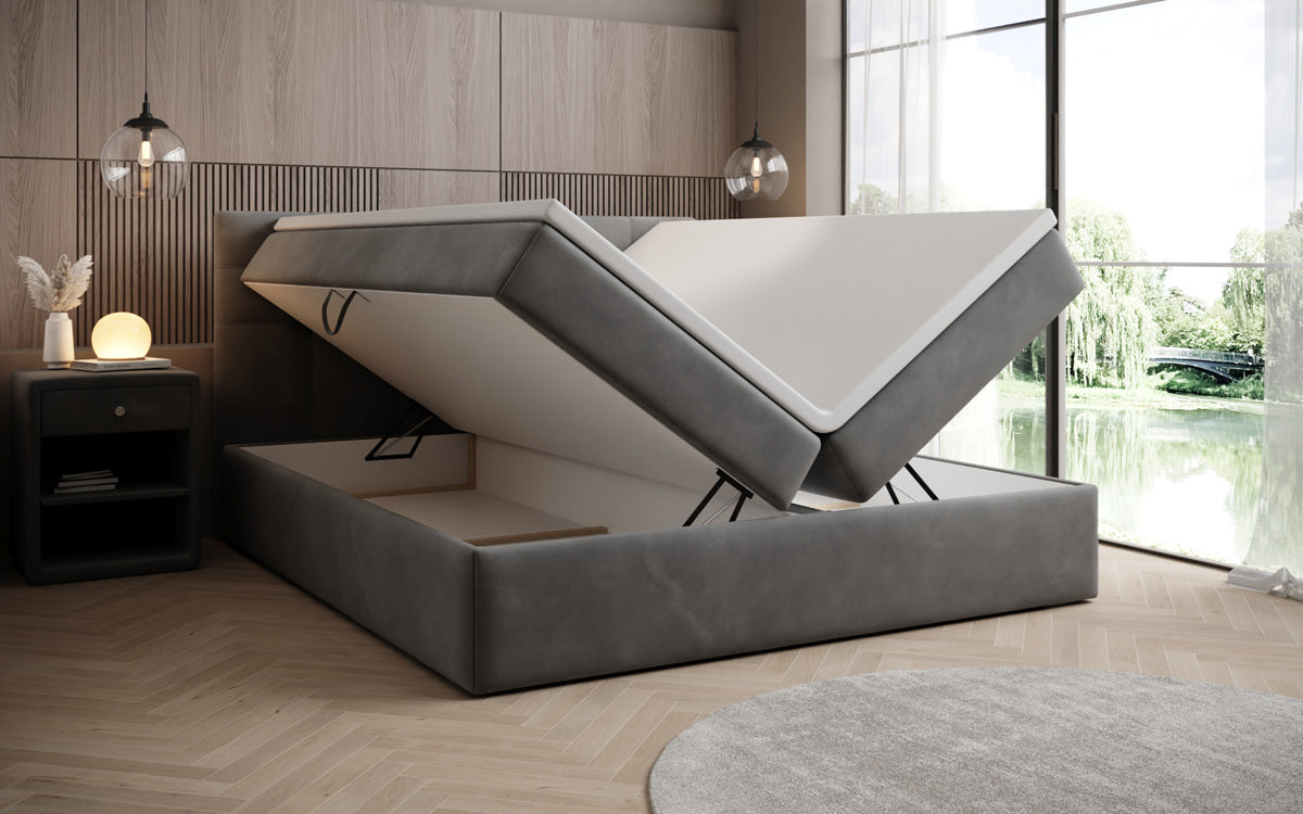 Boxspringbett Lux Samt mit Stauraum
