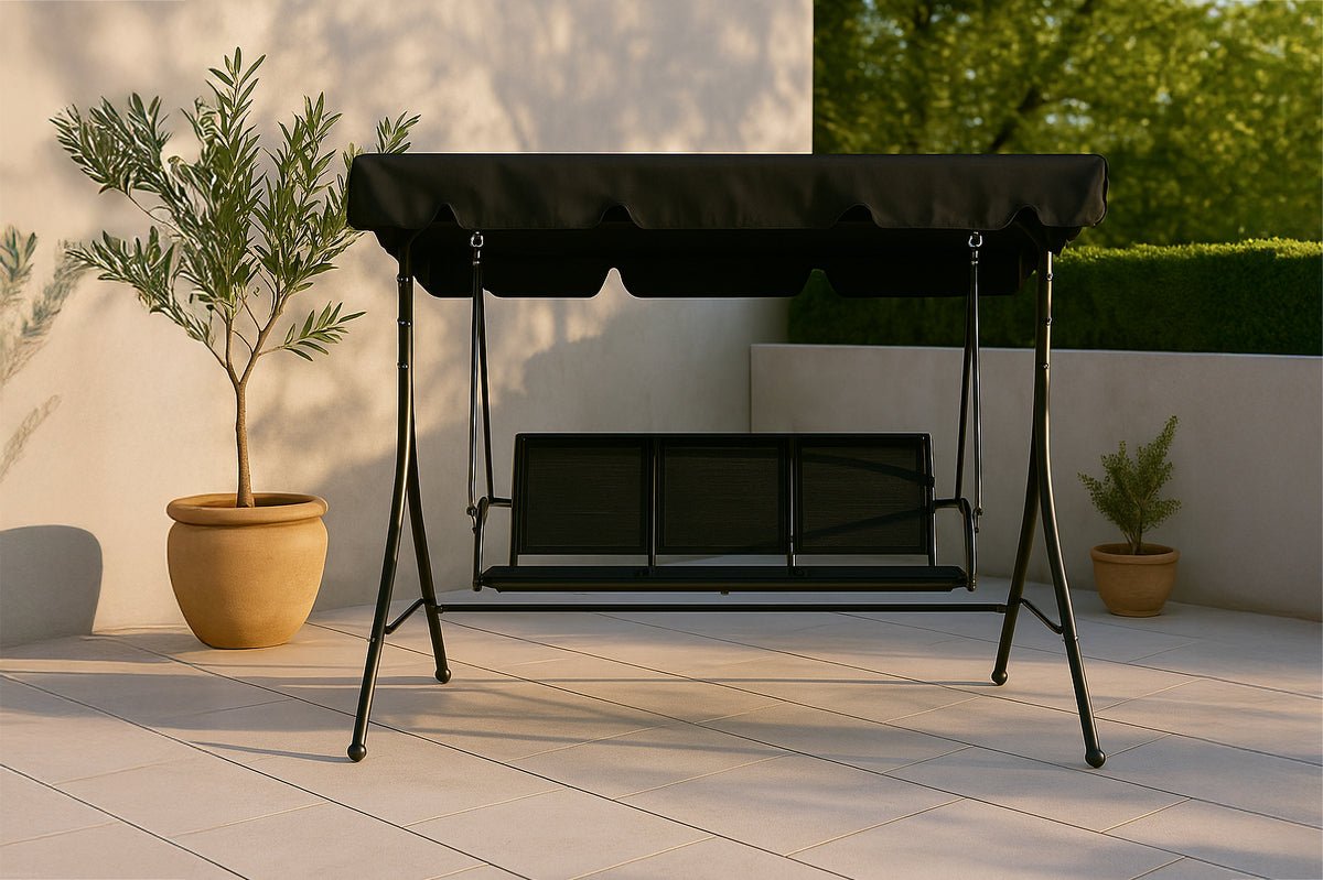 Hollywoodschaukel Sandy - für 3 Personen in Schwarz