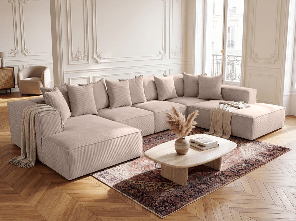 Designer-Sofa Largo U XXL aus Cord